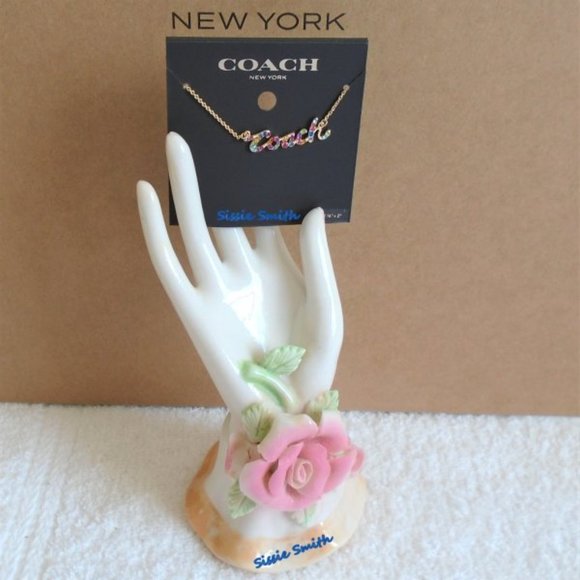 NWT Coach Signature Script Necklace - Picture 6 of 7
